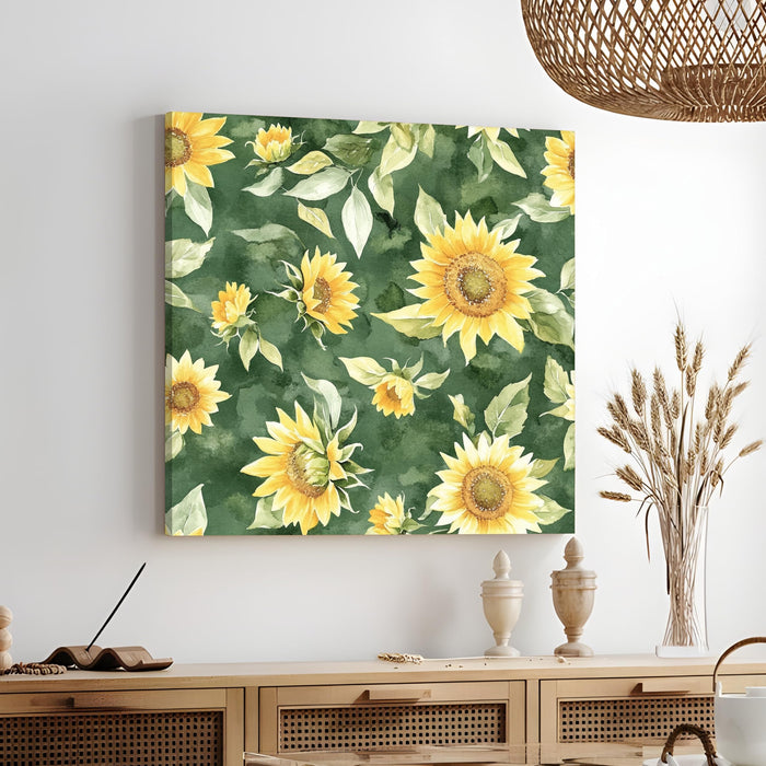 Sunflower Painting for Wall Decoration | Flower Canvas Wall Painting for Living Room, Bedroom, Home and Office Wall Decor (41x41 Cm)
