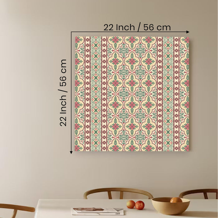 Floral Miniature Painting for Wall Decoration | Flower Canvas Wall Paintings for Living Room, Bedroom, Home and Office Decor (56x56 Cm)