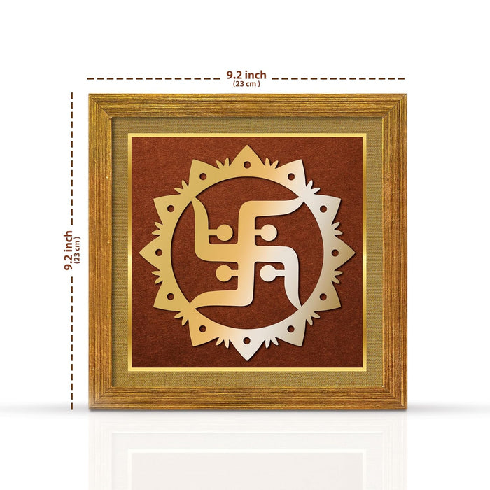 Swastika Yantra for Vastu | Symbols of hinduism Swastik Yantra Wall Décor for Good Luck Charm and Protection for Home, Office Ideal Spiritual Gift for Women and Housewarming (9x9 Inch)