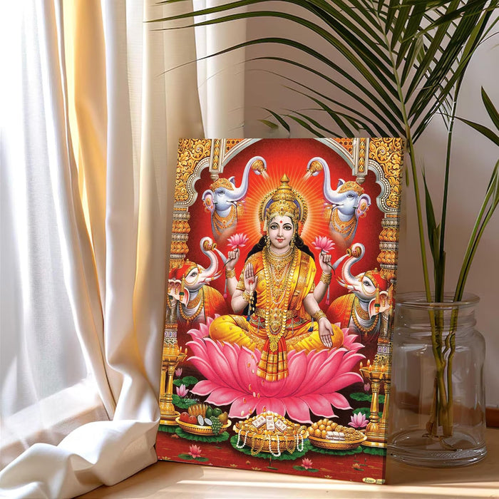 Spiritual Stretched Canvas Pooja room Temple Wall Art Print Painting on Stretchd-Canvas Suits for Pooja-room, Mandir, Hallways, Living Room, Office (30x41 CM)
