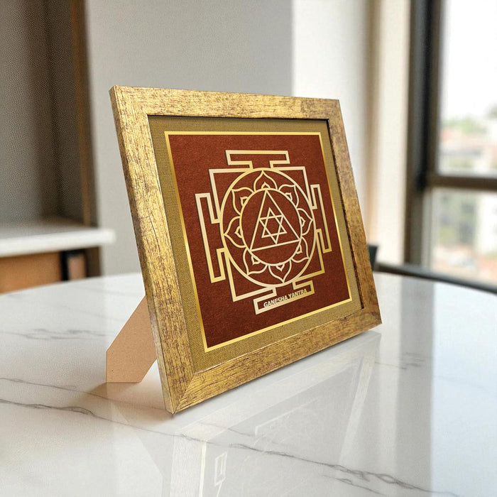 Ganesh Yantra for Vastu | Symbols of Hinduism Ganesh Yantra for Good Luck, Charm Wealth and Protection for Home, Office | Ideal Spiritual Gift for Women and Housewarming (9x9 Inch)