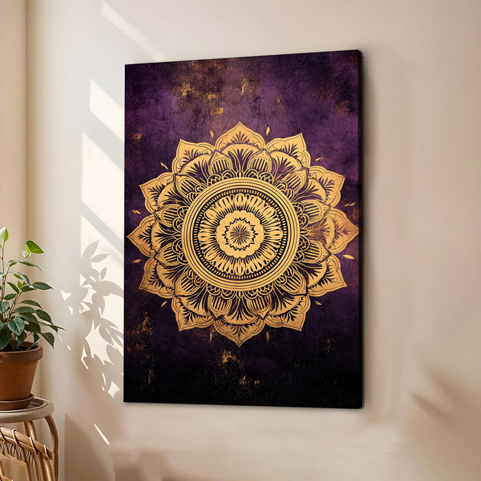 Abstract Stretched Canvas Multicolor Wall Art Painting Floral Mandala Digital Painting ‰ÛÒ 22x34 Inch