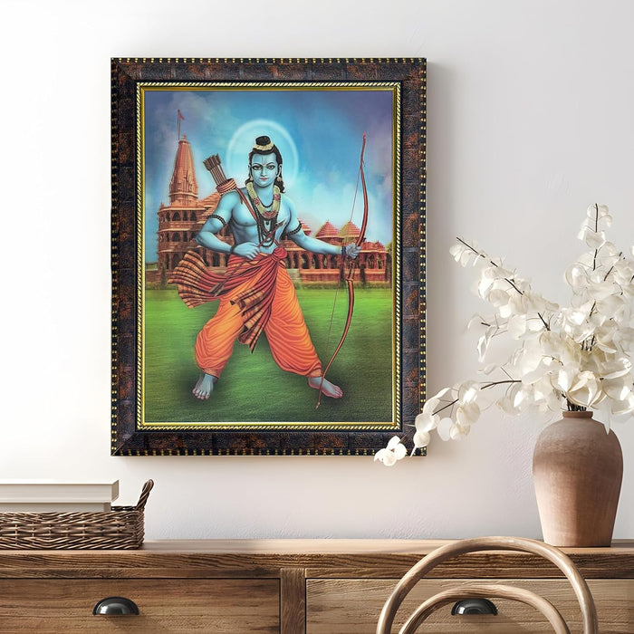 Framed 5D/3D Wall Art Print Poster Religious Painting for Home Décor, Mandir, Living Room & Office Decoration (14.3x18.2 Inch)