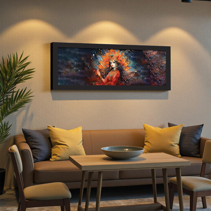 Indian Goddess Vastu Wall Art Framed Luxury Paintings for Home Decoration, Living room, Bedroom and Office Decoration (99x38 CM)