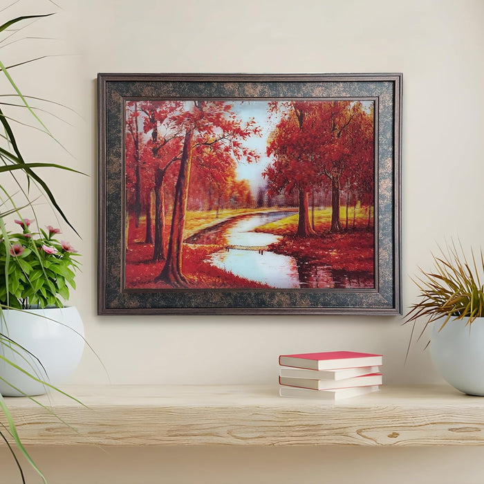 Framed 5D/3D Wall Art Print Poster Beautiful Painting for Home & Office Decoration (14.3x18.2 Inch)