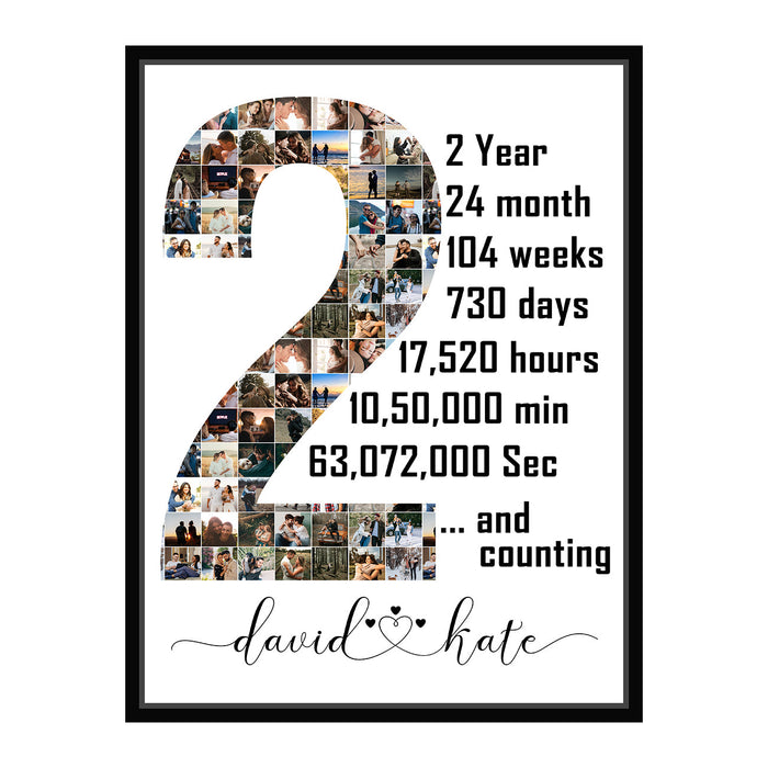 Personalized Anniversary Gift  Canvas Photo Collage for Couple, loveable Person.