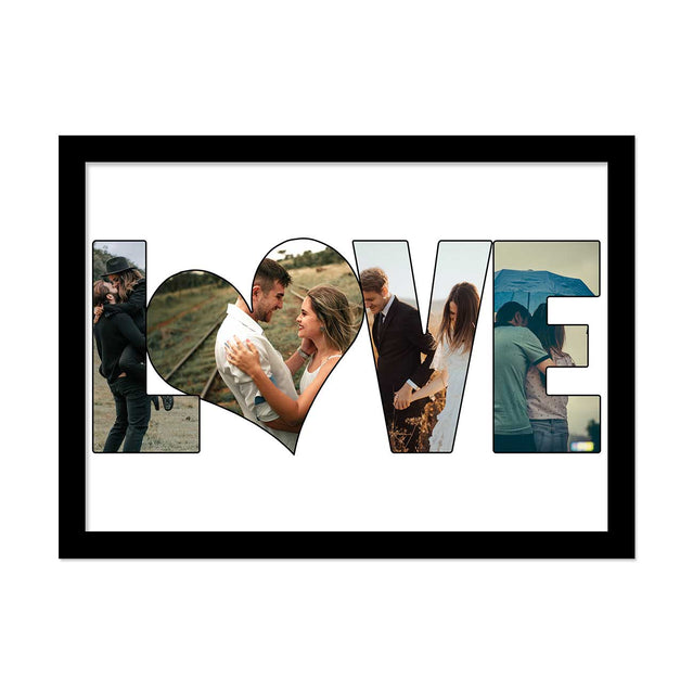 Personalized Love Photo Collage Gift for Couples, Customized Photo Collage