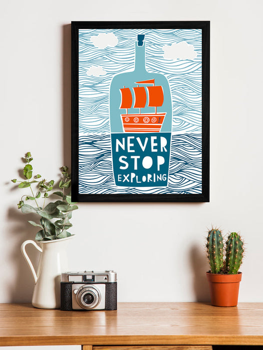 Sea Your Love Theme Framed Art Print, For Wall Decor Size - 13.5 x 17.5 Inch