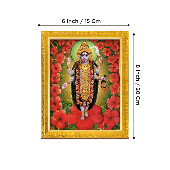 Divine Devi Navdurga and Maa Kali, Lakshmi and Saraswathi Religious Golden Photo Frame Stand able and Wall Hanging for Temple (13x18 cm)