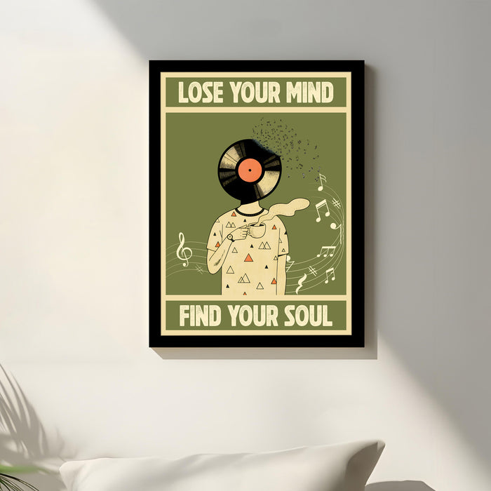 Motivational Wall Art Print with Music and Wine Poster for Home Décor, Art Prints For Home Decor 32x44 cm