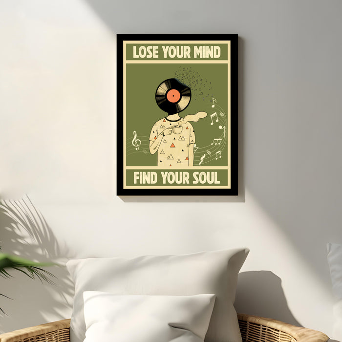 Motivational Wall Art Print with Music and Wine Poster for Home Décor, Art Prints For Home Decor 32x44 cm