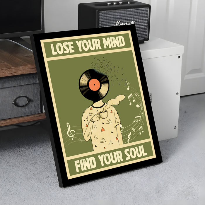 Motivational Wall Art Print with Music and Wine Poster for Home Décor, Art Prints For Home Decor 32x44 cm