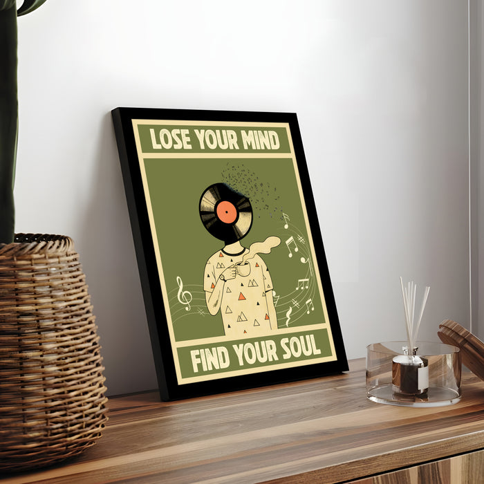 Motivational Wall Art Print with Music and Wine Poster for Home Décor, Art Prints For Home Decor 32x44 cm