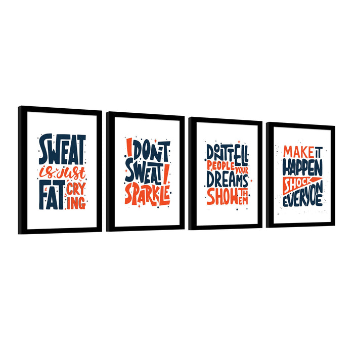Motivational Quotes Life is Too Short To Wait Art Prints (Set Of 4, (A4) 8x12 Inch)