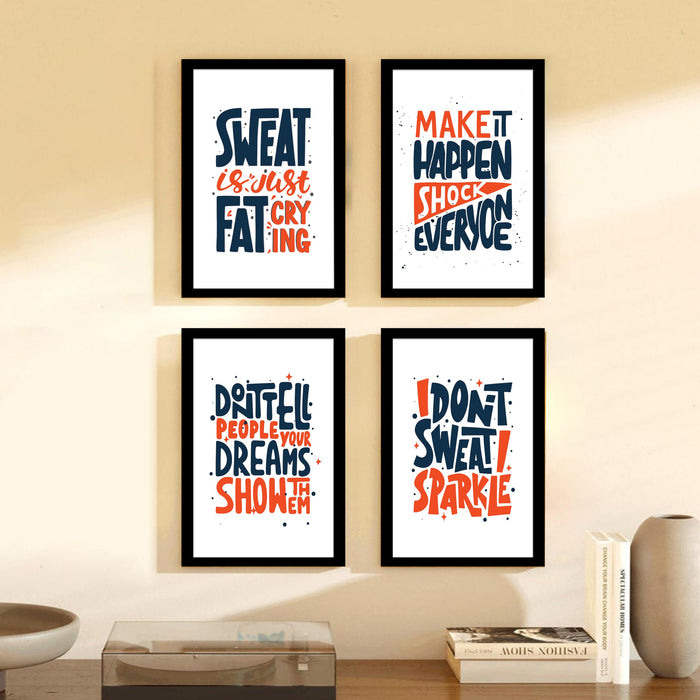 Motivational Quotes Life is Too Short To Wait Art Prints (Set Of 4, (A4) 8x12 Inch)