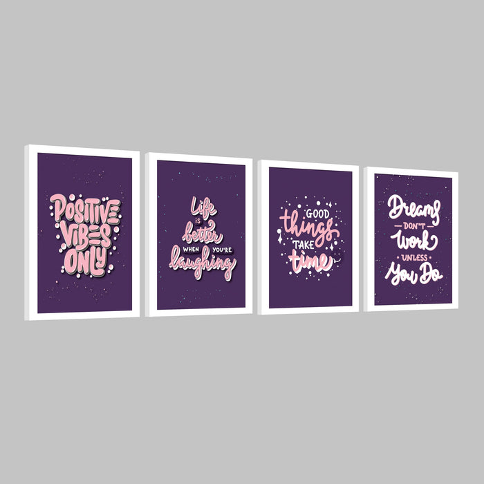 Motivational Quotes Life is Too Short To Wait Art Prints (Set Of 4, (A4) 8x12 Inch)
