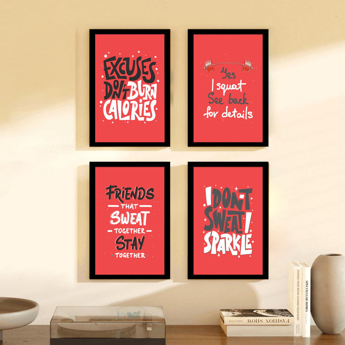 Motivational Quotes Life is Too Short To Wait Art Prints (Set Of 4, (A4) 8x12 Inch)