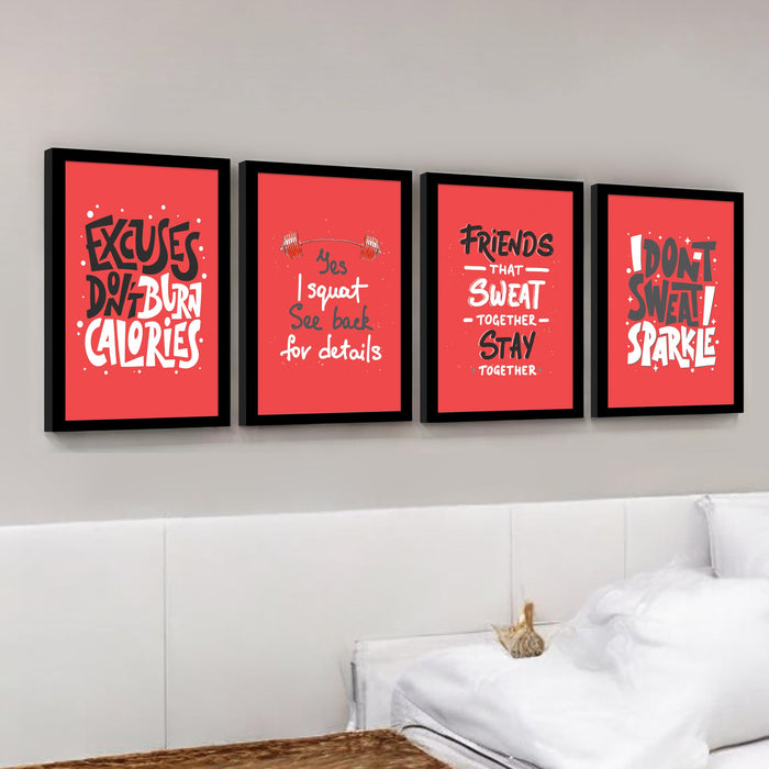 Motivational Quotes Life is Too Short To Wait Art Prints (Set Of 4, (A4) 8x12 Inch)