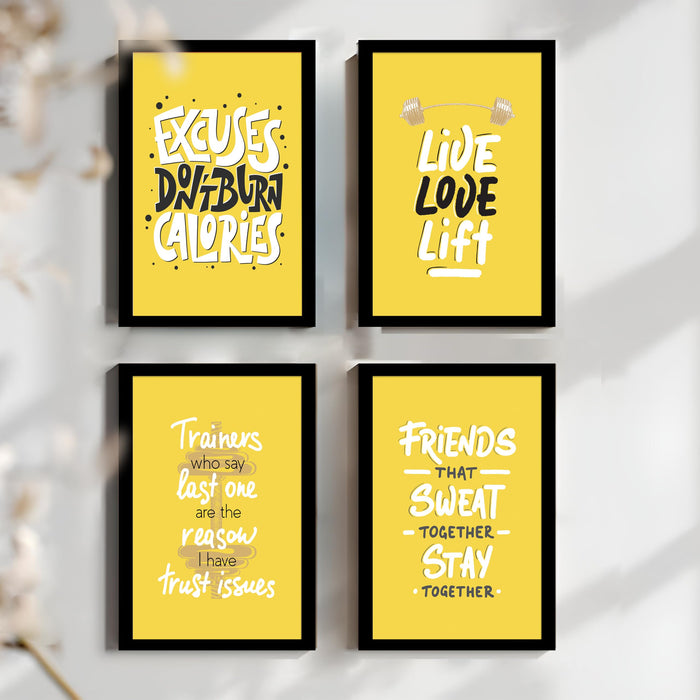 Motivational Quotes Life is Too Short To Wait Art Prints (Set Of 4, (A4) 8x12 Inch)