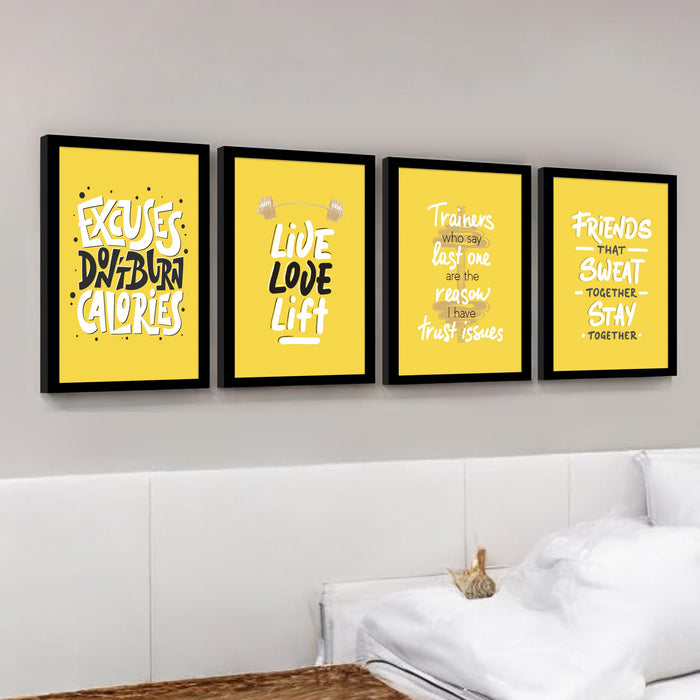 Motivational Quotes Life is Too Short To Wait Art Prints (Set Of 4, (A4) 8x12 Inch)