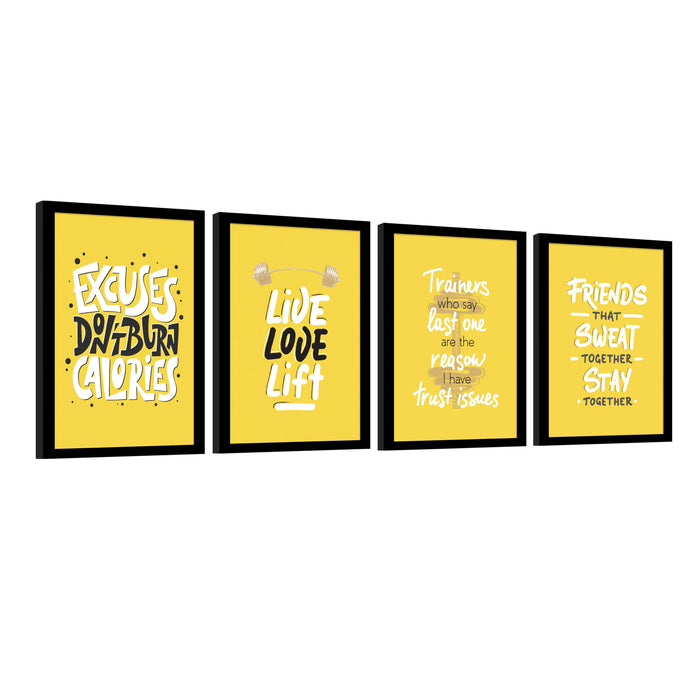 Motivational Quotes Life is Too Short To Wait Art Prints (Set Of 4, (A4) 8x12 Inch)