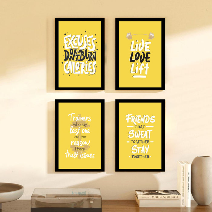 Motivational Quotes Life is Too Short To Wait Art Prints (Set Of 4, (A4) 8x12 Inch)