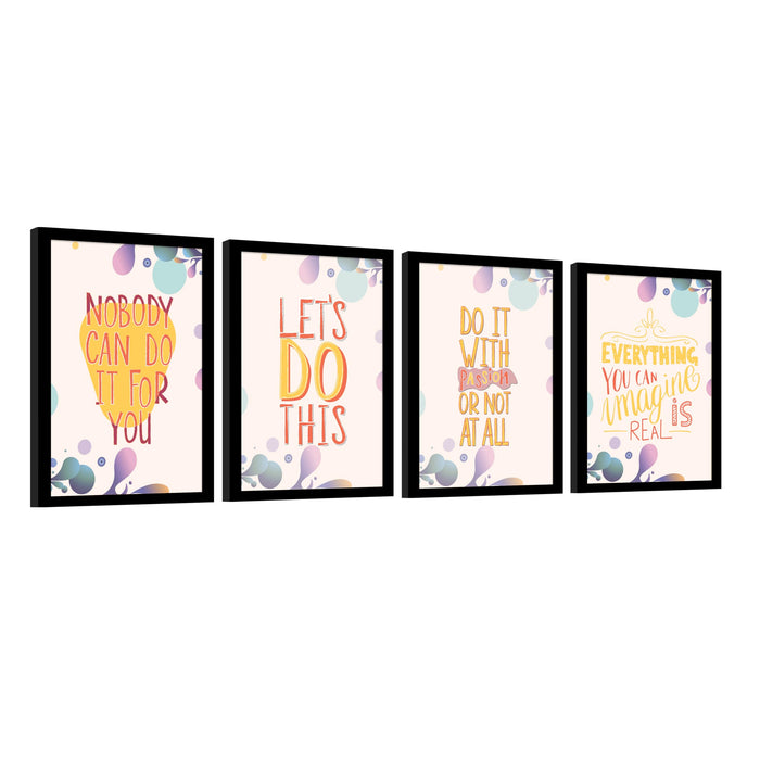 Motivational Quotes Life is Too Short To Wait Art Prints (Set Of 4, (A4) 8x12 Inch)
