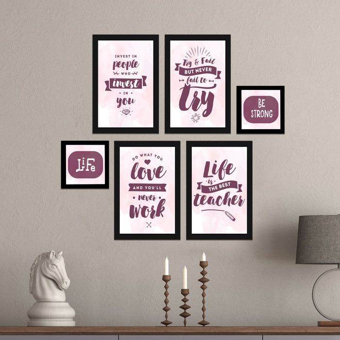 Art Street Motivational Quotes Life is the Best Teacher Art Prints (Set Of 6, 5x5, (A4) 8x12 Inch)