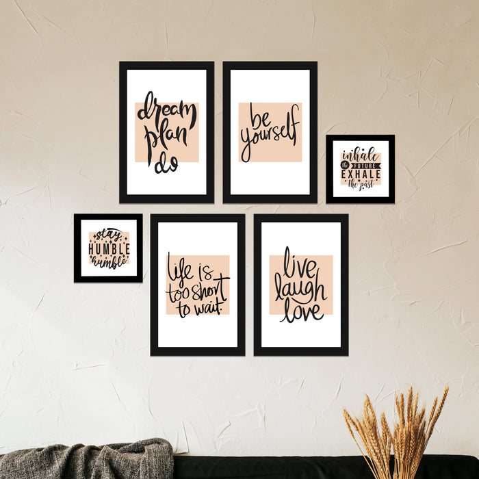 Art Street Motivational Quotes Life is Too Short To Wait Art Prints (Set Of 6, 5x5, (A4) 8x12 Inch)