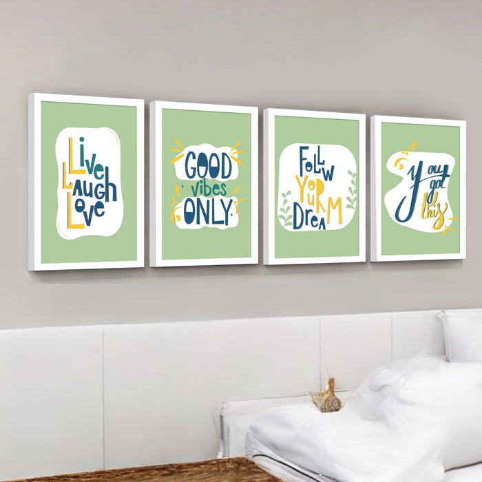 Motivational Quotes Life is Too Short To Wait Art Prints (Set Of 4, (A4) 8x12 Inch)