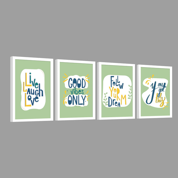 Motivational Quotes Life is Too Short To Wait Art Prints (Set Of 4, (A4) 8x12 Inch)