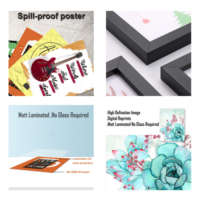 Motivational Quotes Life is Too Short To Wait Art Prints (Set Of 4, (A4) 8x12 Inch)