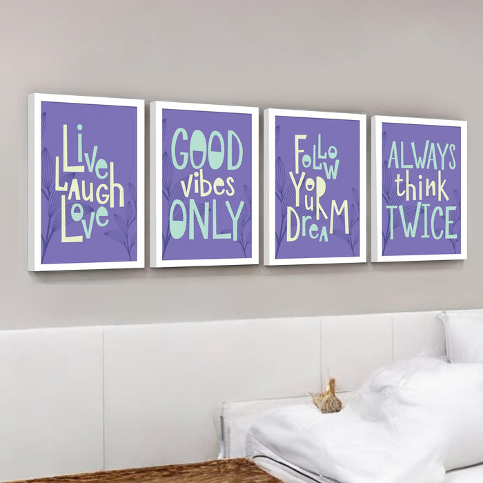 Motivational Quotes Life is Too Short To Wait Art Prints (Set Of 4, (A4) 8x12 Inch)