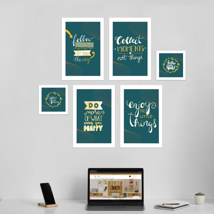 Art Street Motivational Quotes Collect Movement Not Things Art Prints (Set Of 6, 5x5, (A4) 8x12 Inch)