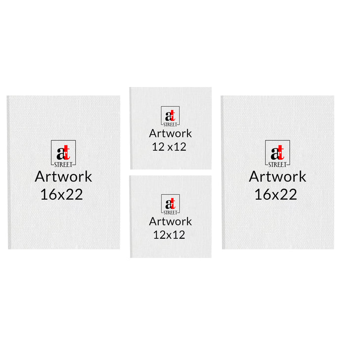 Art Street World Cities Set of 4 Multicolor Stretched Canvas Painitng For Home Decor ( Size - 16"x22" - 2pc, 12"x12" - 2pc )