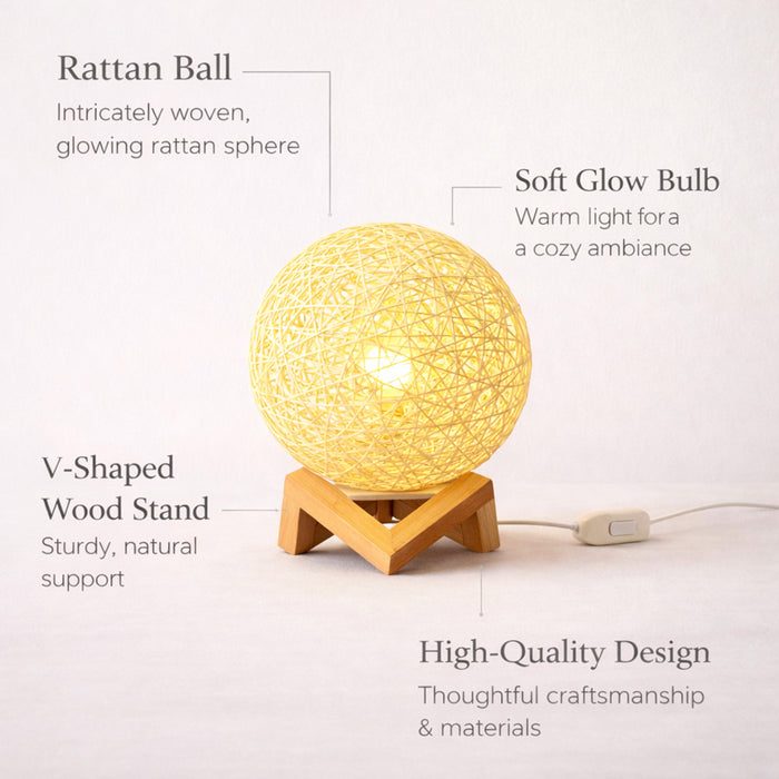 Decorative Wooden Bedside Table Lamp Night Light Desk Side Table Warm White Lamps for Living Room Bedroom 13x24 cm (with LED Light)