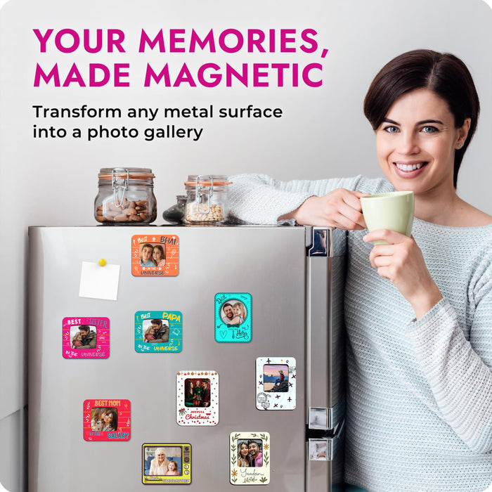 Fridge Magnet Photo Frame, Decorative Magnetic Photo Frames for Fridge Panel, Locker, Office Cabinet, or Metal Surface