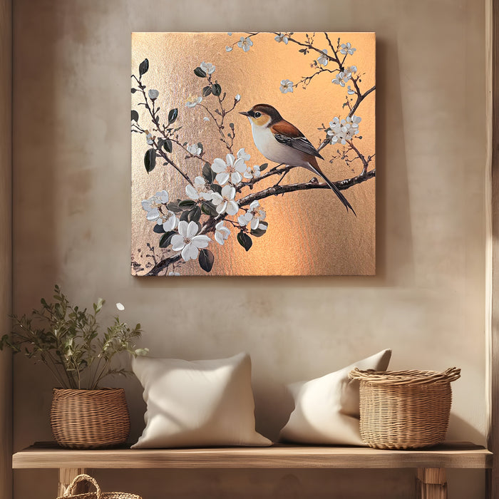 Stretched Canvas 3D Wall Art Textured Painting, Stretched Canvas Artwork Hand-Painted Tranquil Meditation Room Decor, Giclée Print 61x61 cm