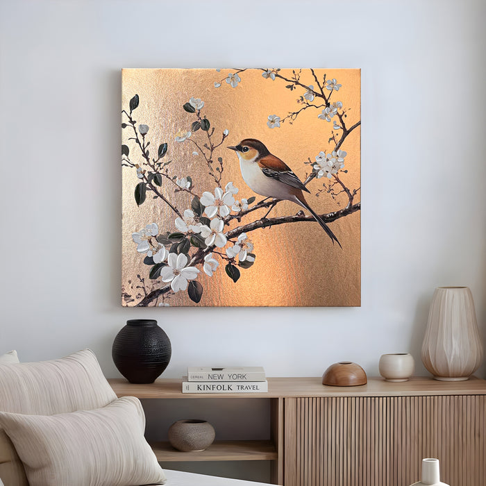 Stretched Canvas 3D Wall Art Textured Painting, Stretched Canvas Artwork Hand-Painted Tranquil Meditation Room Decor, Giclée Print 61x61 cm