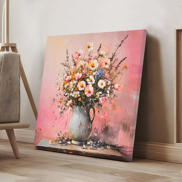 Stretched Canvas 3D Wall Art Textured Painting, Stretched Canvas Artwork Hand-Painted Tranquil Meditation Room Decor, Giclée Print 61x61 cm