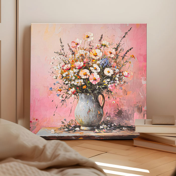 Stretched Canvas 3D Wall Art Textured Painting, Stretched Canvas Artwork Hand-Painted Tranquil Meditation Room Decor, Giclée Print 61x61 cm