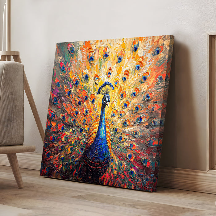 Stretched Canvas 3D Wall Art Textured Painting, Stretched Canvas Artwork Hand-Painted Tranquil Meditation Room Decor, Giclée Print 61x61 cm