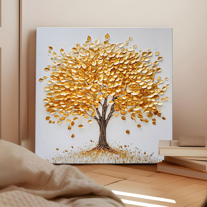 Stretched Canvas 3D Wall Art Textured Painting, Stretched Canvas Artwork Hand-Painted Tranquil Meditation Room Decor, Giclée Print 61x61 cm