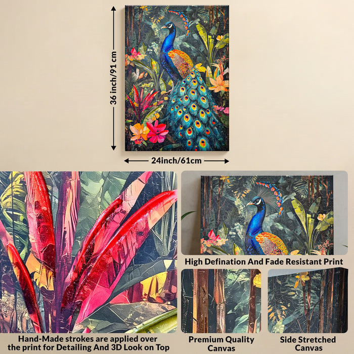 Stretched Canvas 3D Wall Art Textured Painting, Stretched Canvas Zen Spiritual Artwork Hand-Painted Tranquil Meditation Room Decor, Giclée Print 61x91 cm