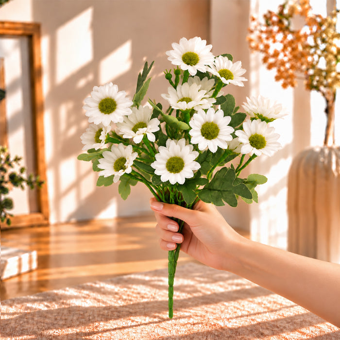 Light Blue, Orange, Pink, White Artificial Daisy Flower Bunch, Silk Floral Stems for Vase Fillers & Table Décor