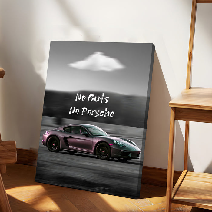 Motivational Car Stretched Canvas Painting Automotive Wall Art with Retro Car Illustration and Classic Vintage Wall Art 41x56 cm