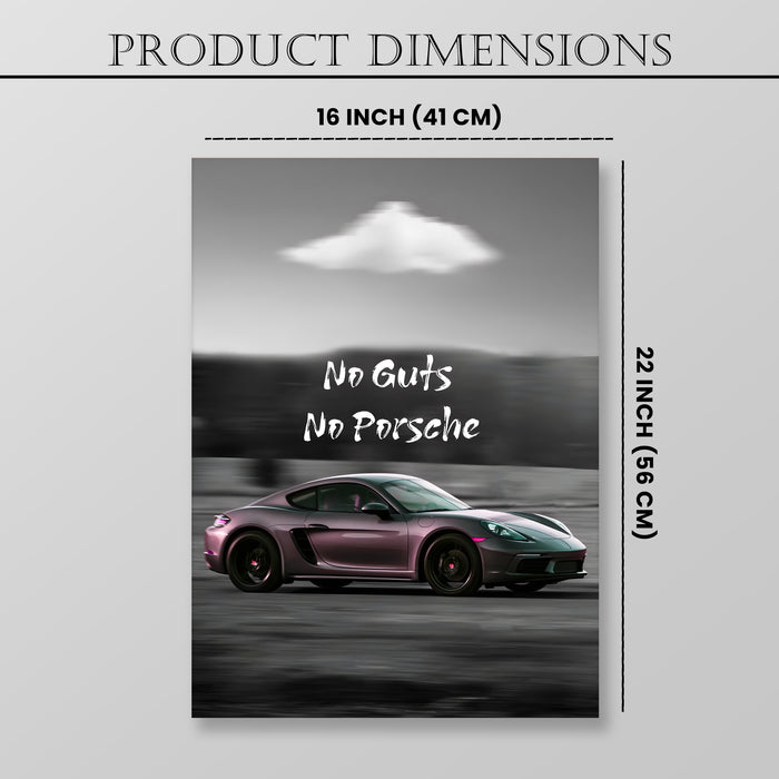 Motivational Car Stretched Canvas Painting Automotive Wall Art with Retro Car Illustration and Classic Vintage Wall Art 41x56 cm