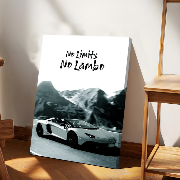 Motivational Car Stretched Canvas Painting Automotive Wall Art with Retro Car Illustration and Classic Vintage Wall Art 41x56 cm