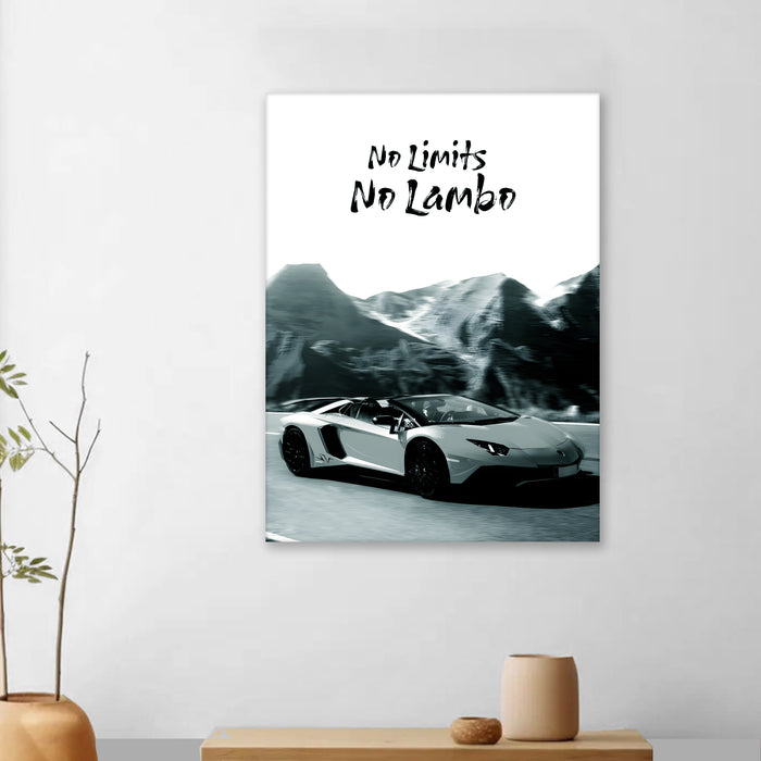 Motivational Car Stretched Canvas Painting Automotive Wall Art with Retro Car Illustration and Classic Vintage Wall Art 41x56 cm