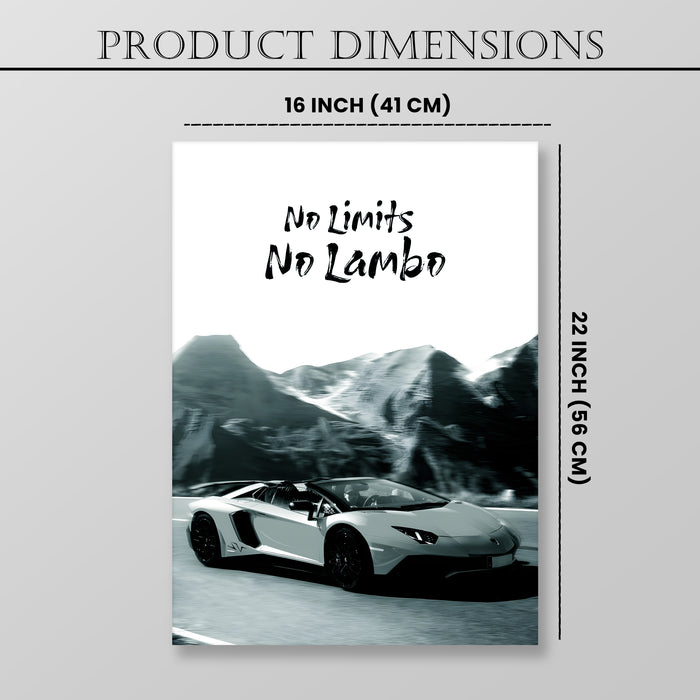 Motivational Car Stretched Canvas Painting Automotive Wall Art with Retro Car Illustration and Classic Vintage Wall Art 41x56 cm